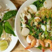 Mì Tôm Thit · Egg noodle soup with shrimp and sliced pork loin. Vietnamese pork broth soup. Served with ta...