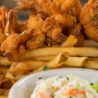 Fried Shrimp · Served with French fries.