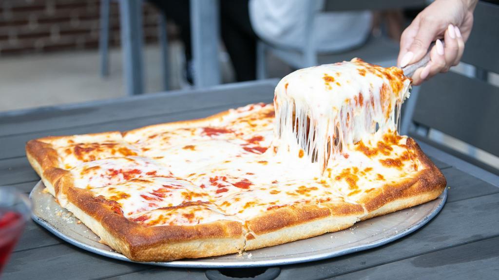 Hawthorne’S Sicilian · Square, thick crust with pizza sauce and Mozzarella cheese.
