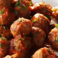 Italian Meatballs · Meatballs- our exclusive pork or beef blend drenched in marinara sauce.