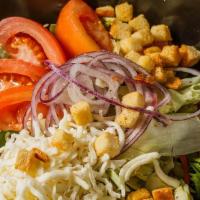 Lee'S House Salad · Salad mix, red onions, tomatoes, our cheese blend, and croutons. Served with your choice of ...