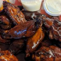 Wings (10) · Also available in boneless wings plain or honey BBQ individual wing for an additional charges.