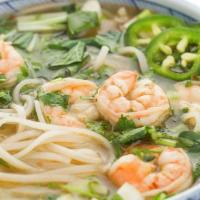 Pho Tom/ Shrimp Pho · Eggs and beef filets that are served rare or medium rare may be undercooked. Consuming raw o...
