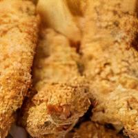 Chicken Tenders · Three hand-breaded chicken tenders. Includes one dipping sauce. Tossed in your favorite sauce.