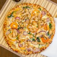 Chicken Spinaci - Medium · Grilled chicken with fresh baby spinach, ripe tomatoes, red onions, Wisconsin mozzarella and...