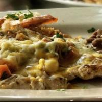 Camino Viejo Fajitas · Steak, chicken, shrimp, carne asada, and chorizo.