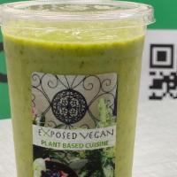 Green Goddess Smoothie · Spinach, kale, cucumber, green apple, pineapple, almonds, non dairy coconut milk yogurt, app...