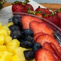 Acai Tropical Bowl · mixed frozen acai, strawberries, bananas in almond milk topped with granola, fresh strawberr...