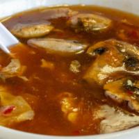 Hot Sour Soup · Hot and spicy.