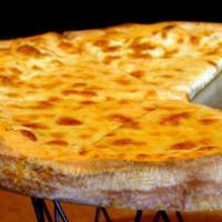 7 Cheese · Pizza sauce, mozzarella cheese, ricotta, feta, Parmesan, provolone, Romano and Cheddar.