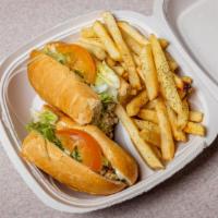 Chicken Hoagie · Chicken breast grilled with onions, topped with provolone cheese, served with lettuce, tomat...