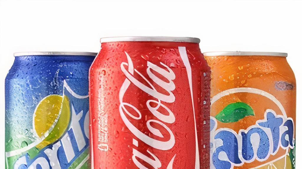 Soft Drinks / Soda (Cans) · Choose: Coke, Sprite or Fanta