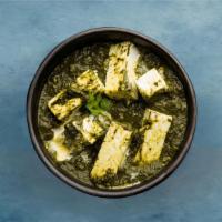 Spinach & Cottage Cheese Green Pastures · House made cottage cheese cooked to perfection in a thick ginger, garlic and cream-spinach g...