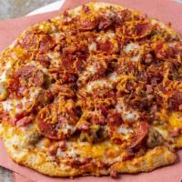 Peppers Pepperoni Pie · Mozzarella and 3 cheese blend topped with a generous portion of mouthwatering NY Deli Pepper...