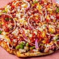 The Smoke Pit · Barbecue Chicken combined with peppers and red onions and ham with a savory honey barbecue d...