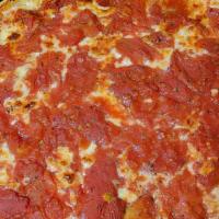 Deep Dish Pepperoni · Housemade Chicago deep dish pepperoni with a pound of meat, mozzarella and topped with homem...