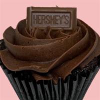 Chocolate Lover · Chocolate cake with chocolate buttercream frosting and a Hershey's square.