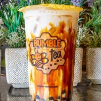 Dirty Milk Boba · Organic milk with delicious brown sugar drizzle and Boba.