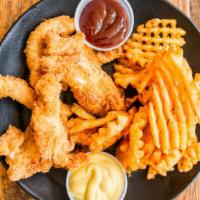 Chicken Tenders Basket · Served with fries.