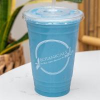 Blue Orleans · Coconut water, almond milk, banana, pineapple, blue spirulina, agave, wild crafted sea moss.