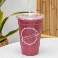 Beaucoup Berries · Apple juice, blueberry, raspberry, banana, wild crafted sea moss.
