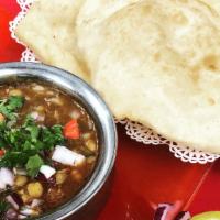 Cholle Bhature · Chickpeas Masala Served with Fried Bread