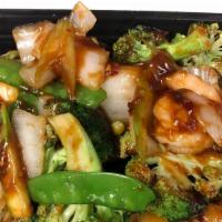 Szechuan Delight四川双样（大 · Hot and spicy. Chicken and shrimp with mix vegetable in szechuan spicy sauce.