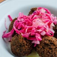 Falafel · Schug Tahini, Marinated Cabbage