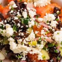 Rice Bowl · tomato, red onion, cucumber, olive, bell pepper, feta cheese, choice of sauce