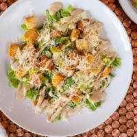 Small Caesar Salad · Crisp Romaine Lettuce Tossed with Caesar Dressing and Topped with Shredded Parmesan and Crou...