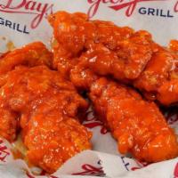 Triple Chicken Tenders · Three chicken tenders tossed in your choice of wing sauce.  (serves 2) .