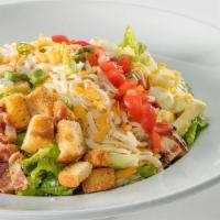 Glory Days® Cobb Salad (Full Portion) · Chopped romaine hearts, grilled then chilled chicken breast, Bacon-Ranch dressing, hard-boil...