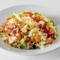 Glory Days® Cobb Salad (Half Portion) · Chopped romaine hearts, grilled then chilled chicken breast, Bacon-Ranch dressing, hard-boil...