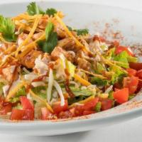 Southwest Bbq Chopped Salad (Full Portion) · Chopped romaine and tortilla strips, Southwest Ranch dressing, chilled BBQ chicken, tomatoes...
