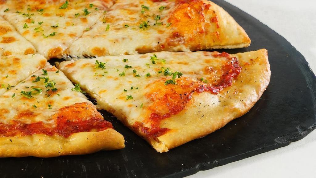 Cheese Pizza · Marinara and mozzarella. (serves 2).