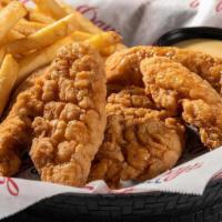 Chicken Tenders Platter · Choice of BBQ sauce or honey mustard. Served with choice of sides. . Calories calculated wit...