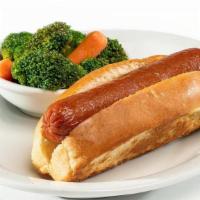 Stadium Hot Dog (1 Dog) · Famous all-beef hot dog served on a split-top bun with a side.  Calories calculated based  o...