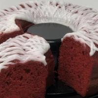 Red Velvet Cake · Red velvet bundt cake with icing and drizzled with caramel is so moist, but looks and tastes...