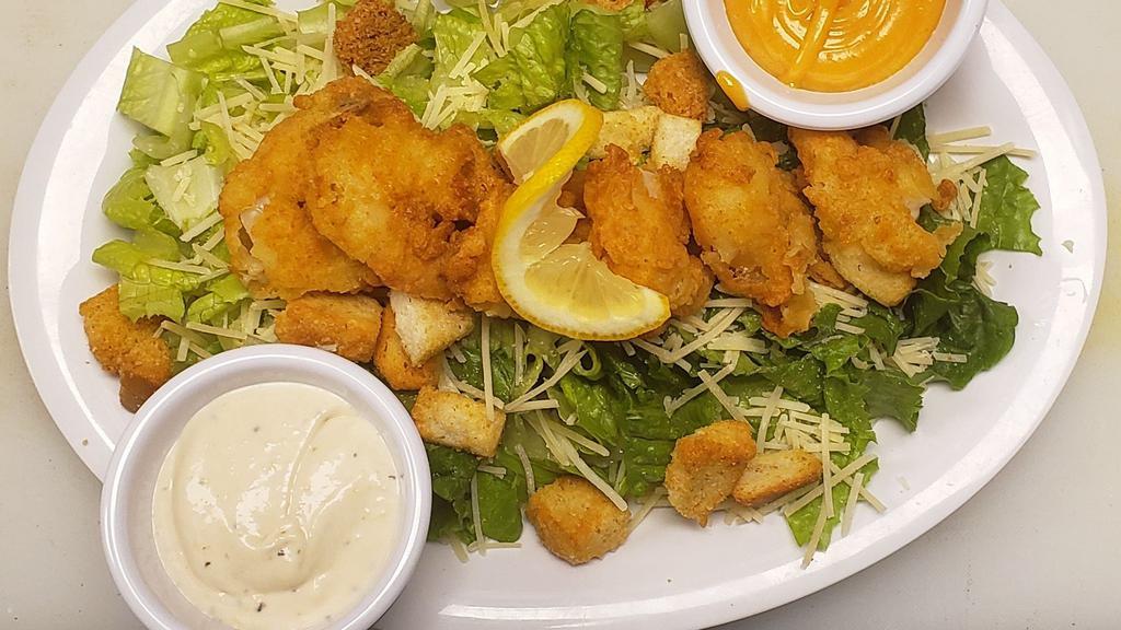 Shrimp Salad · Jumbo shrimp on tossed Caesar or mixed greens salad