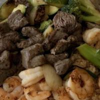 Steak And Shrimp Hibachi · Sauteed with onions, zucchini, broccoli and carrots.