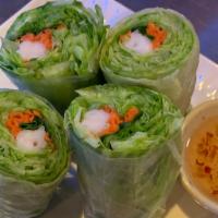 Summer Fresh Roll(2) · Vegetable wrap in fresh rice skin served with peanuts sauce and special sauce choice of chic...