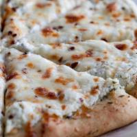 White Pizza · Ricotta cheese, fresh garlic, mozzarella cheese.