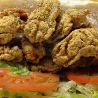 Oyster Po Boy · Po Boy dressed with lettuce, tomato and pickle. All condiments added on the side.