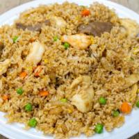 House Fried Rice Or Lo Mein · Beef, chicken, and shrimp.