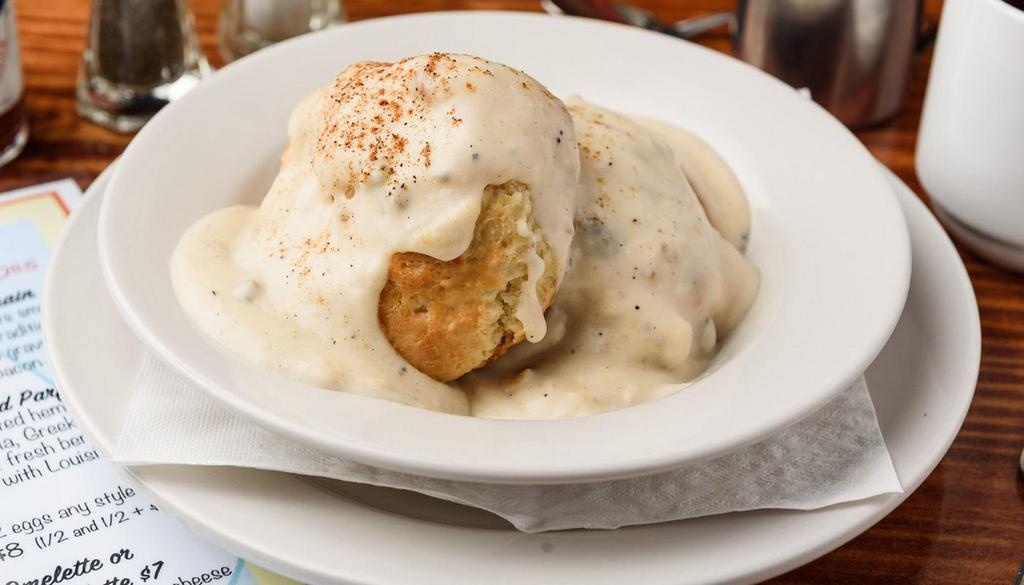 1 Biscuit & Gravy · 2 Honey Butter Biscuits smothered in our Homemade Sausage gravy & sprinkled with our signature Wakin' Bakin' spice