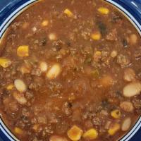 Cactus Chili · Southwestern chili combining savory cactus, ground beef, diced tomatoes, onions, corn, North...