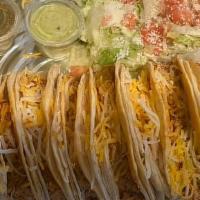 Supreme Tacos Chicken (X3) · Meat, lettuce, tomatoes. Cheese on a flour tortilla.