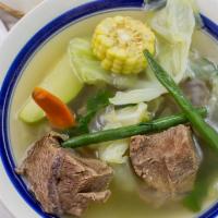 Caldo De Res · Enjoy our delicious beef ribs soup slowly cooked with fresh mixed vegetables.