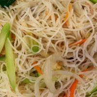 Vegetable Mein Fun · Asian thin rice noodles with garden fresh vegetable.