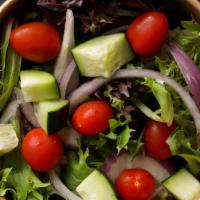 Simple Side Salad · Spring Mix, Onion, Cherry Tomatoes and Cucumber with Choice Of Your Dressing